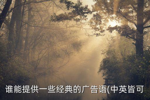 誰能提供一些經(jīng)典的廣告語(中英皆可