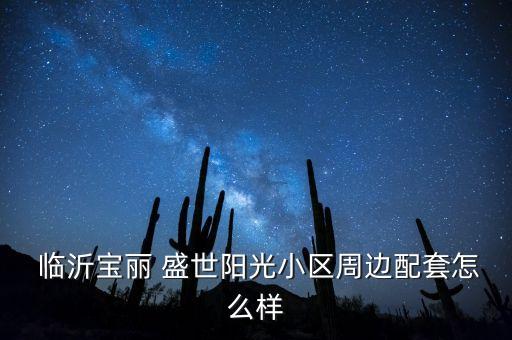  臨沂寶麗 盛世陽光小區(qū)周邊配套怎么樣